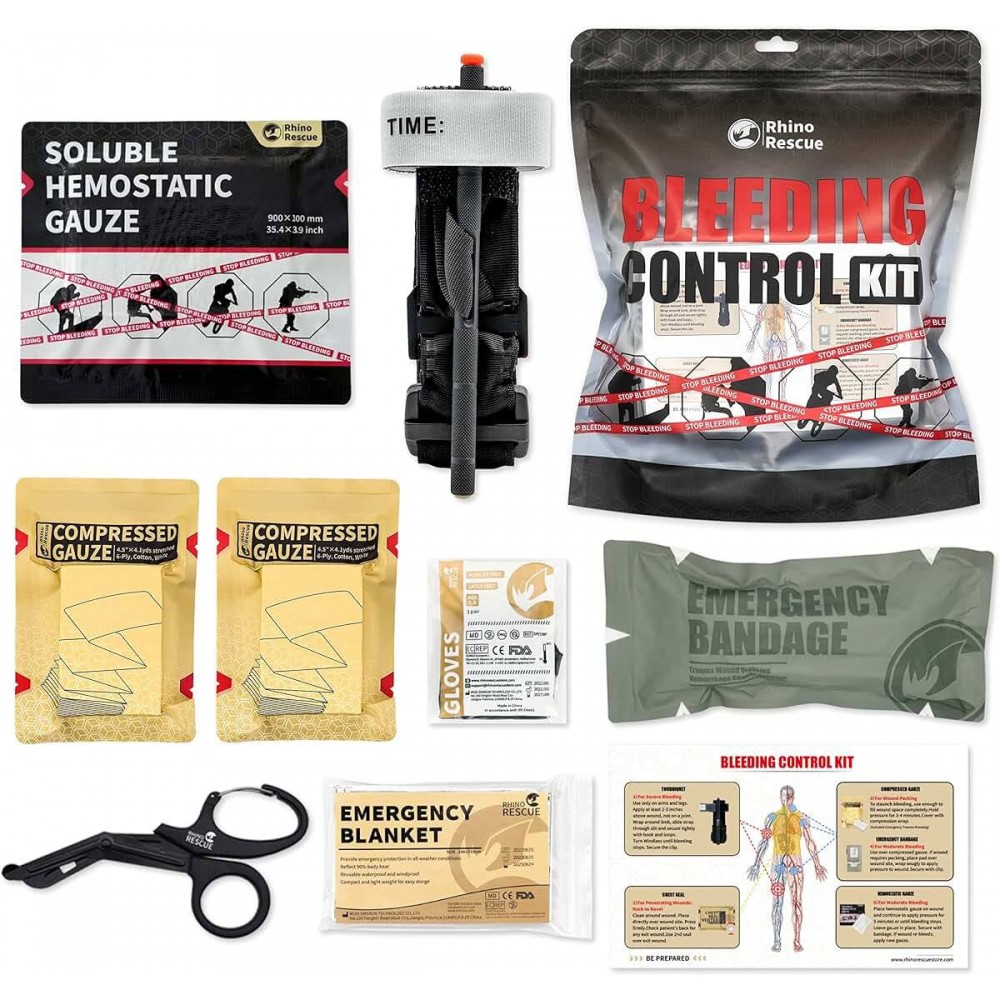 Купить Комплект для остановки кровотечений «Bleeding Control Kit» Rhino  Rescue в Орехово-Зуево цена 3380 руб. в интернет-магазине